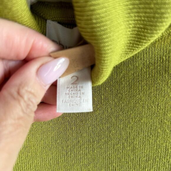 Chico's Vibrant Green/Yellow Turtleneck Sweater - Picture 3 of 5